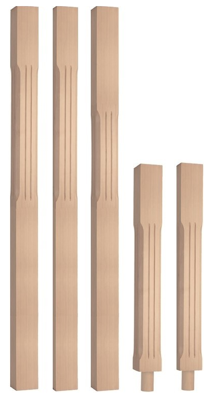 Hemlock Fluted Stop Chamfer Newel Post